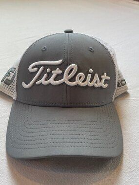 Titleist Gray and White Mesh Script Golf Hat